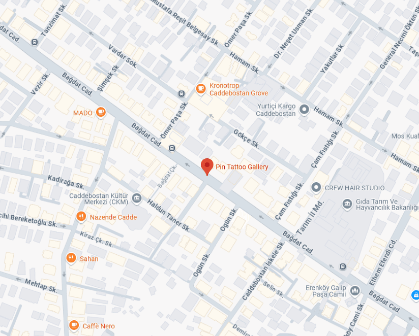 Pin tattoo store map.